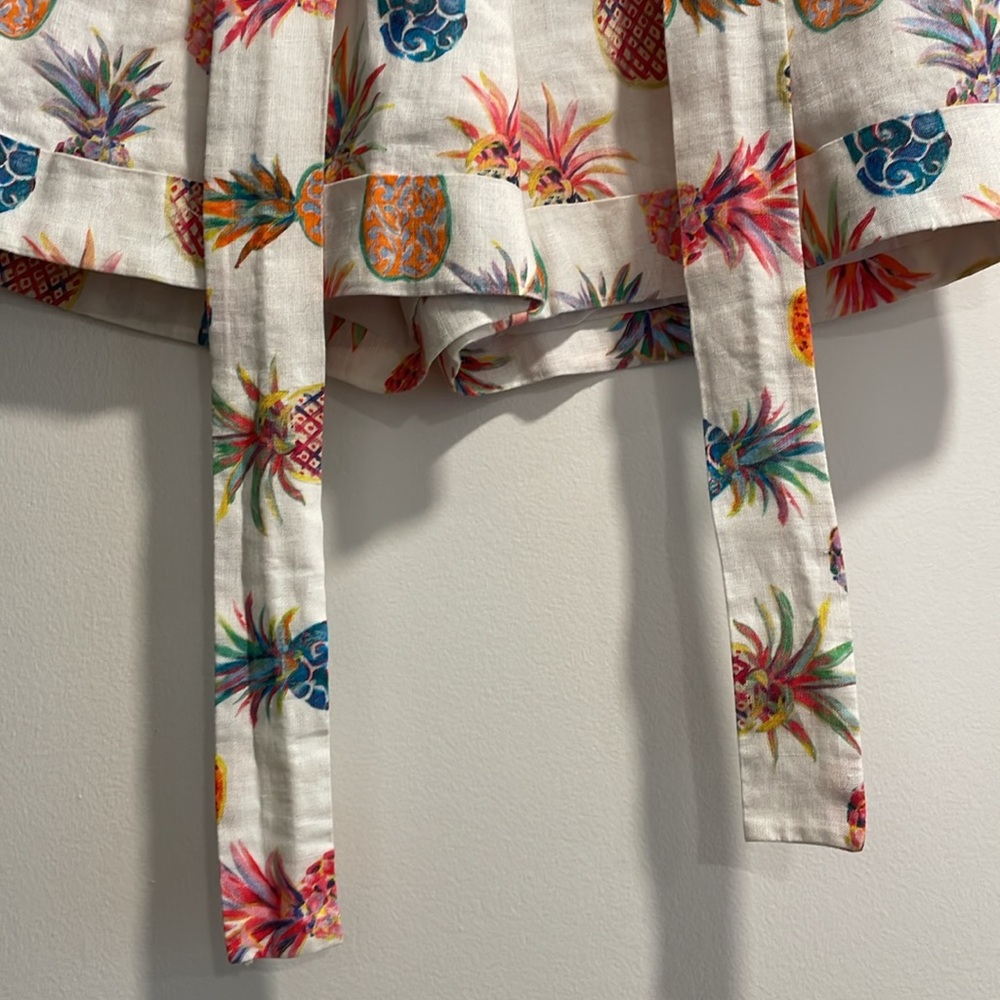 J. Crew White Tropical Pineapple Shorts Sz0 - Picture 7 of 12